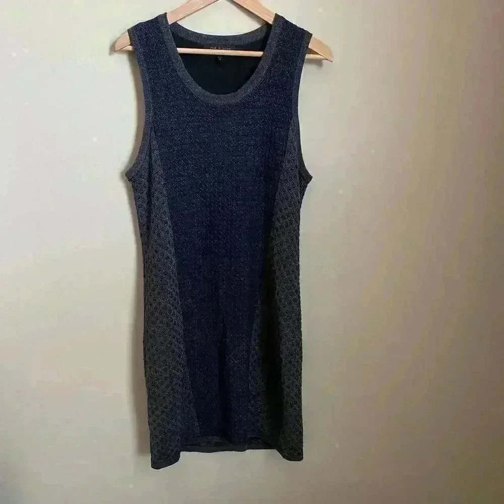 Rag &‎ Bone Metallic Knit Fitted Dress Size Large